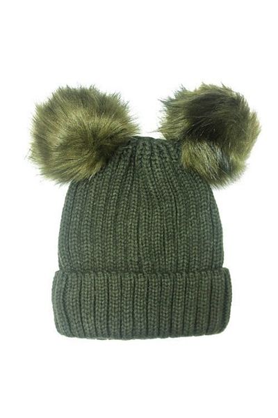 OEM Alex Hat with 2 Drool Pom Poms (Color: Khaki)