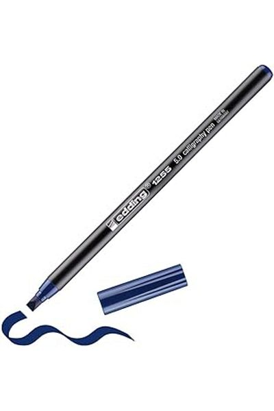 ShopZum Edding 1255 Calligraphy Pen - Steel Blue, 1 Pen, Calligraphy Nib 5 mm