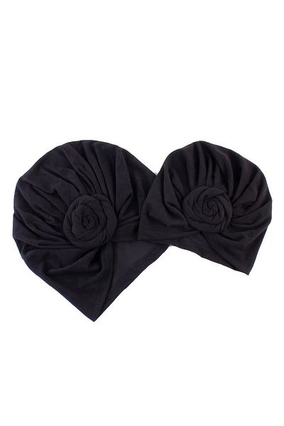 OEM Mother-child turban set with tassels, black