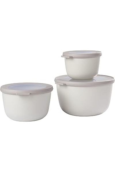 Epatim Cirqula 3-Piece Multi Bowl Set, Round, Scandinavian White, 500, 1000 and 2000 Ml, Deep D