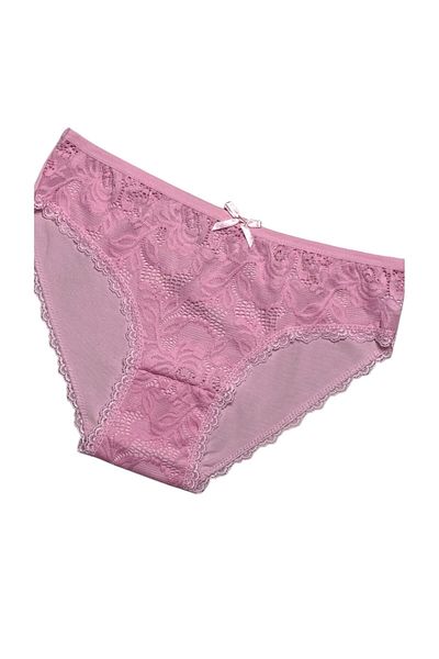 Gizli Butik Chiloți Bikini Roz Bumbac - Femei, Dantela în față