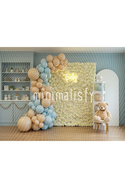 Minimalisfy Şirin Renklerde Bebek Temalı Arka Plan, 200x150cm, Stüdyo Fonu