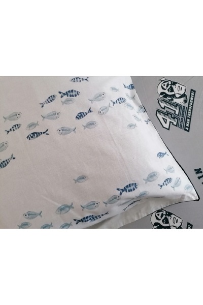Taç 65X65 Cm. 100% Cotton Ranforce - Crown Whale Throw Pillow Cover