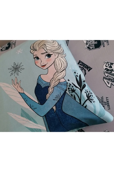 Taç Elsa Throw Pillow Cover - Crown Frozen, 65X65 Cm, 100% Cotton Ranforce