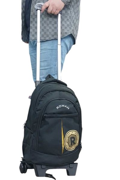 ROWAN ÇANTA Wheeled 2-Stage Trend Portable Drucker Black Fabric Laptop Compartment School Backpack