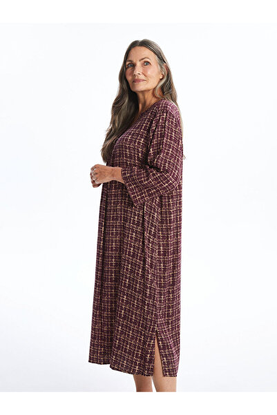 LC Waikiki Γυναικείο φόρεμα με λαιμόκοψη με σχέδιο