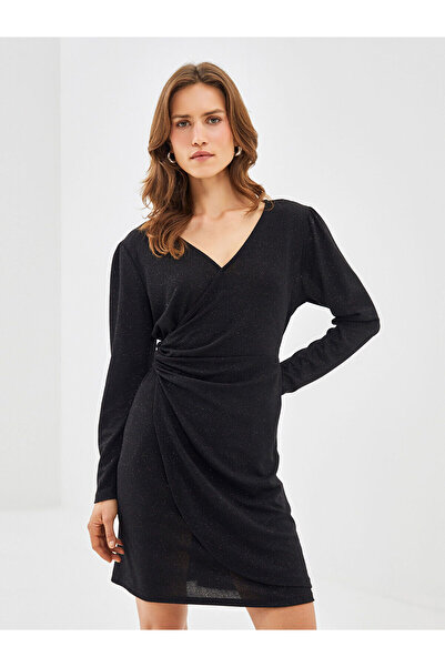 LC Waikiki Double Breasted Collar Patterned Women's Dress