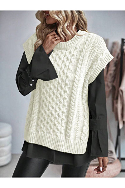 YUGA KNİTTİNG Knit Detailed Knitwear Women's Suede