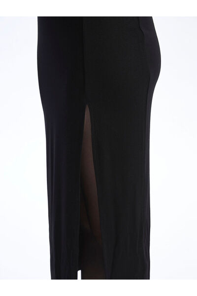 LC Waikiki Dámské šaty – výstřih, pevné, s dlouhým rukávem