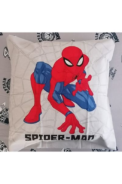 Taç Spiderman Crown Throw Pillow Cover - 65X65 Cm, 100% Cotton Ranforce
