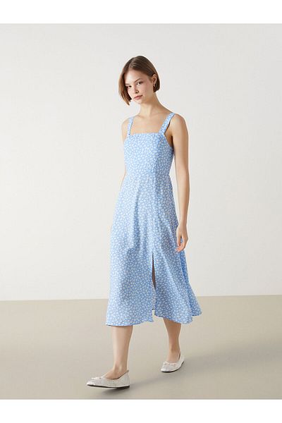 LC Waikiki Rochie de dama florala cu guler patrat