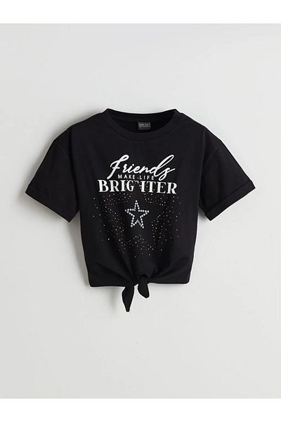 LC Waikiki Tricou Crop pentru fete LCW ECO Crew Deck