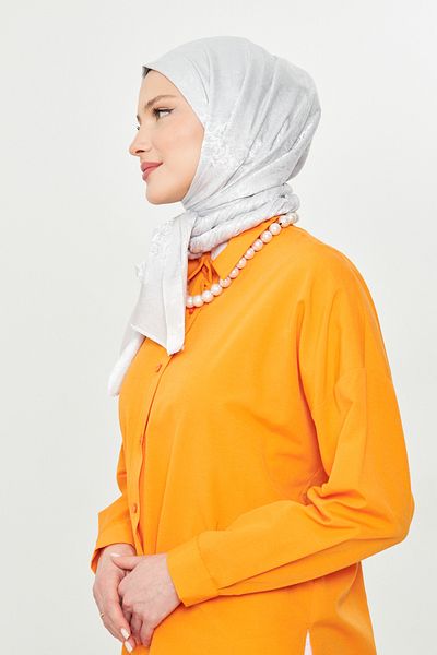Scarf Σάλι Bohemian Jacquard - Silver Grey Gi Shine