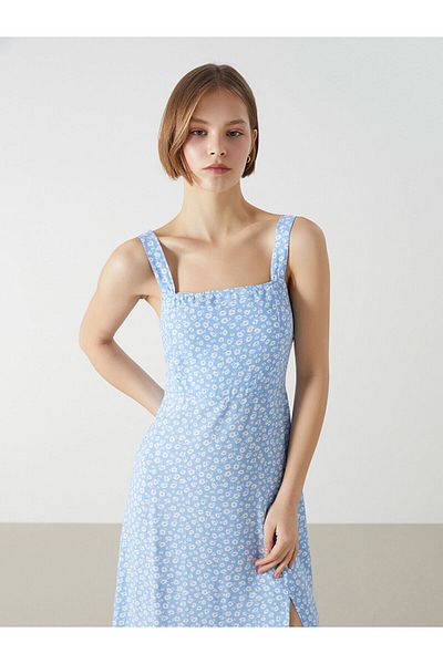 LC Waikiki Rochie de dama florala cu guler patrat