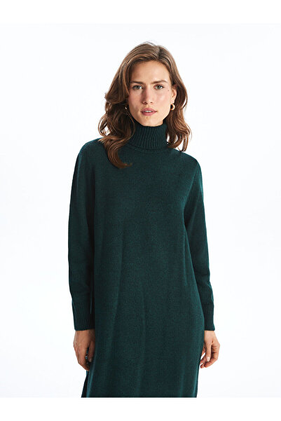 LC Waikiki Rochie de damă supradimensionată cu mânecă lungă, cu gât roscat