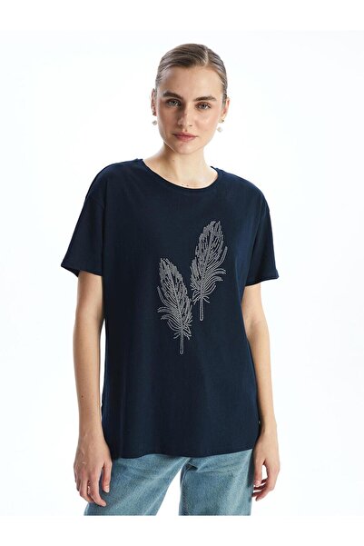 LC Waikiki Γυναικείο T-Shirt LCWAIKIKI Classic Crew Neck Stone