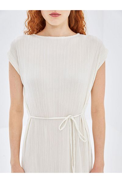 LC Waikiki Crew Neck Textured Women's Dress