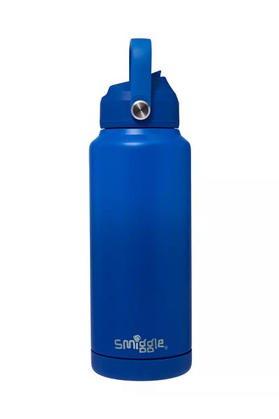SMIGGLE Insulated Steel Water Drink Bottle with Silicone Clasp 1 L