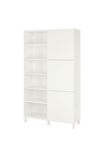 IKEA BESTA, kapaklı kitaplık, beyaz, 120x42x202 cm