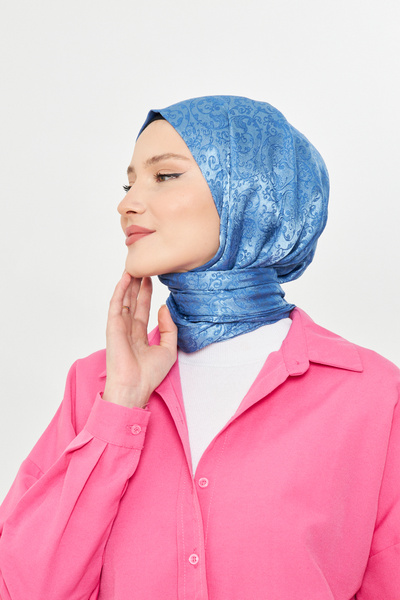 Scarf Gi Shine Bohemian Jacquard Shawl - Cloud Blue