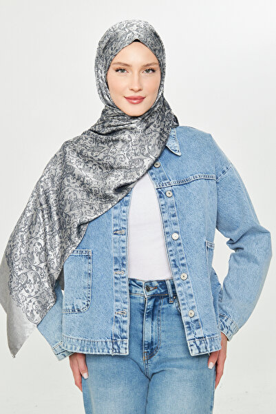 Scarf Μποέμ Ζακάρ Γκρι Μαύρο Σάλι - Gi Shine