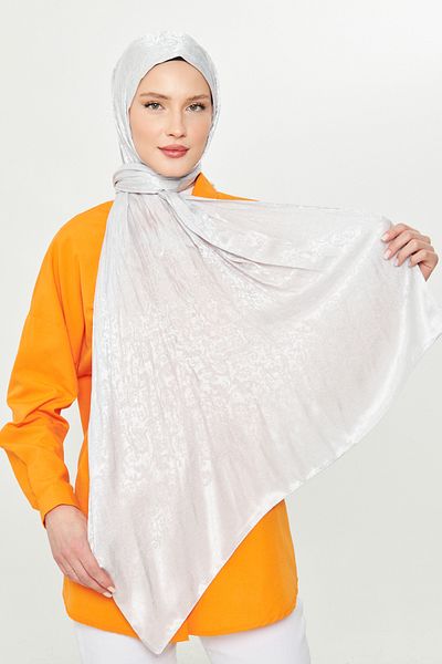 Scarf Σάλι Bohemian Jacquard - Silver Grey Gi Shine
