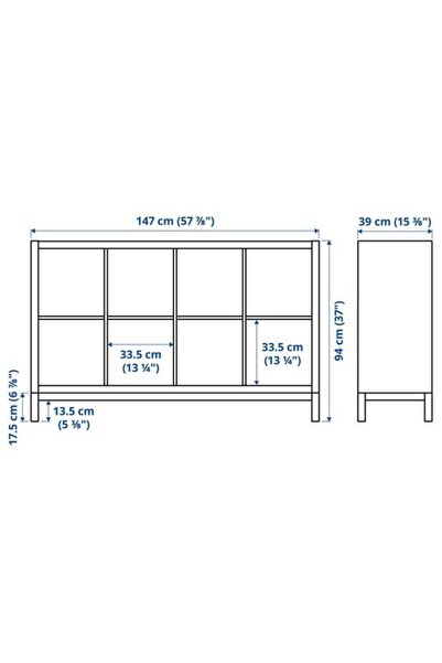 IKEA KALLAX, açık raf ünitesi, beyaz, 147x94 cm