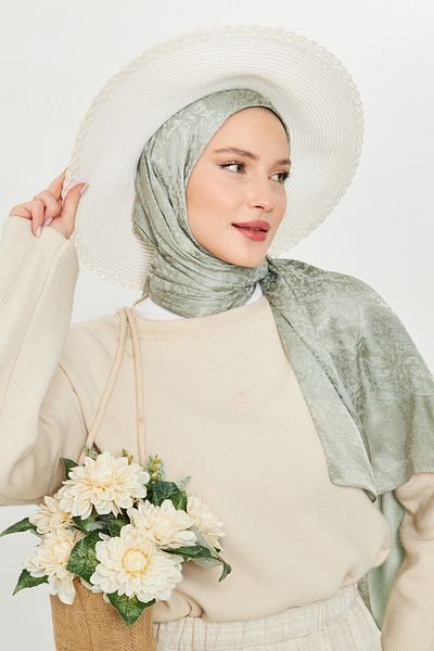 Scarf Çağla Yeşil Gi Shine Bohemian Jacquard Σάλι