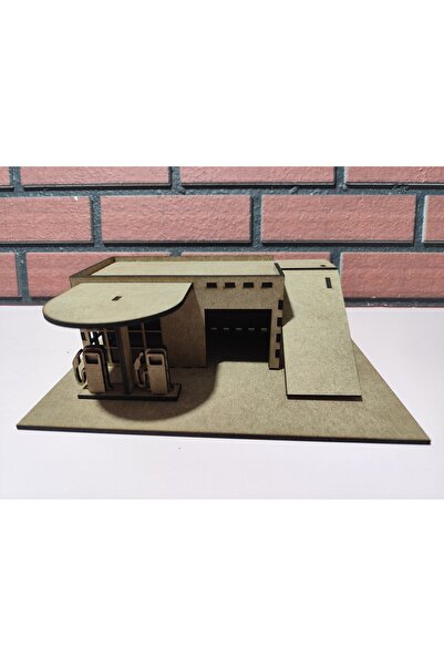 Ahşap Benzin İstasyonu Hobi 4 mm MDF