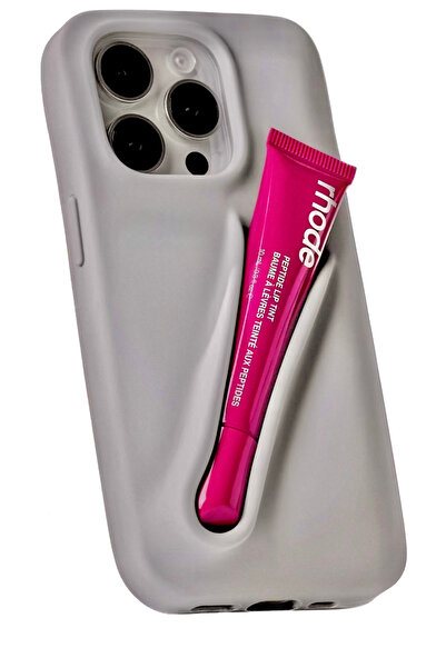 Legend Aksesuar Apple İphone 15 Uyumlu Rhode Ruj Bölmeli Silikon Lips Kılıf K...