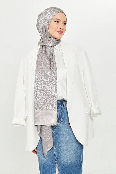 Scarf Gi Shine Bohem Jakar Şal - Pudra Gri