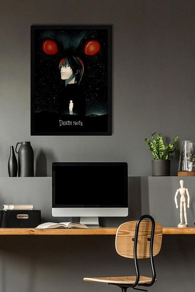 Saturn Death Note Framed Table - Death Note Manga Anime Poster Art Print