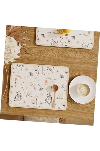 CESTOPİENO Floral Non-Slip Serving Mat - 1 Piece - 40X30