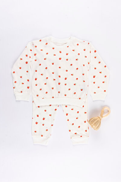 Cankız Kids Çilek Desenli Unisex Çocuk Pijama Takımı