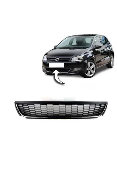 gkl VW POLO 2011-2014 UYUMLU ÖN TAMPON ORTA IZGARA NİKELAJLI 6R0853671