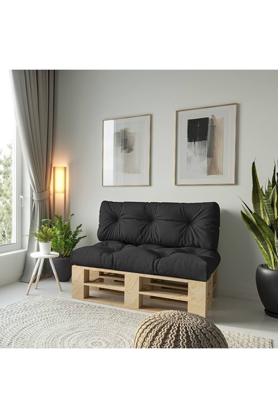 beyzima Bahçe & Balkon Palet Üstü Sırt Dayamalı Özel Dolgulu Kaliteli Yer Min...