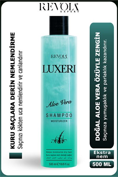 REVOLA EXPERT Luxeri Aloe Vera Shampoo - 500 ml Natural Vitality and Deep Moisturizing Para