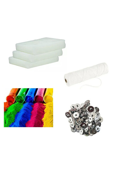 adin tasarım Mum Yapım Seti 27 Parça Katı Parafin + Mum Boyası 5 Renk + Mum F...