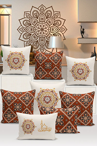 Bertille Home Ramazan Serisi Çift Tarafı Dijital Baskılı  8'li Kırlent Kılıfı...