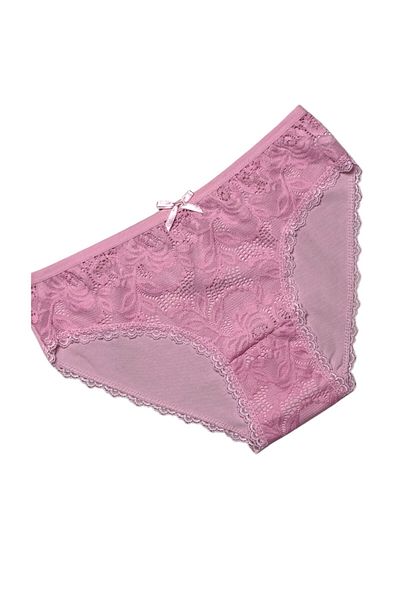 Gizli Butik Set de 6 chiloți de bikini pentru femei din bumbac din dantelă roz