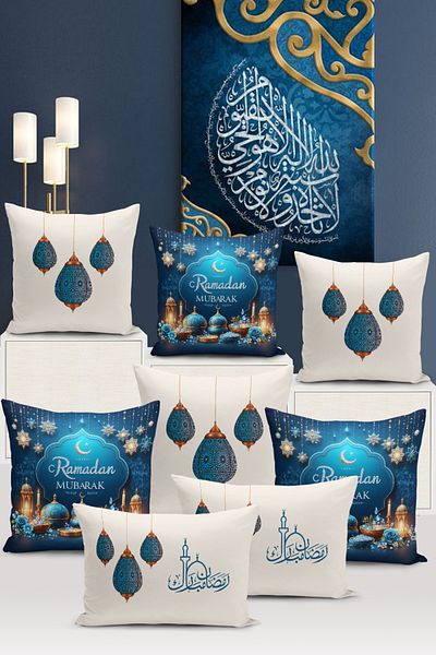 Bertille Home Seria Ramadan - Set de 8 huse de pernă imprimate digital