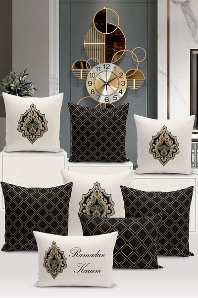 Bertille Home Seria Ramadan - Set de 8 huse de pernă imprimate digital