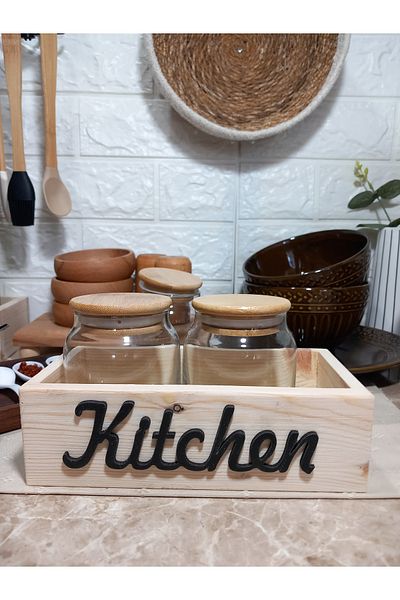shop Wooden Oil Holder Spice Rack Case (25*12 cm)