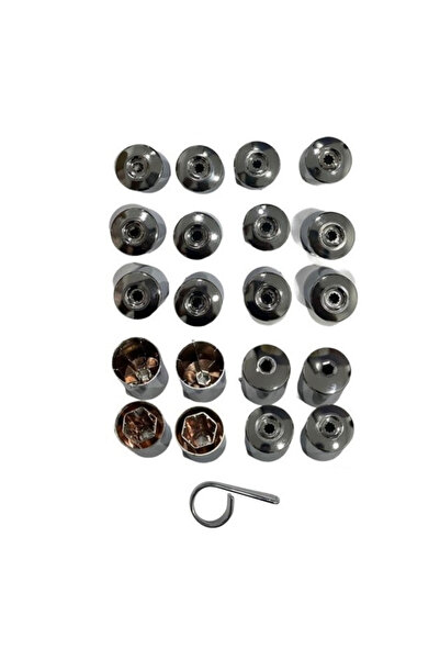 Genel Markalar Seat Audi Bijon Kapak Seti Full Krom 16 Normal 4 Şifreli 6J0601173B 9B9 Uyumlu