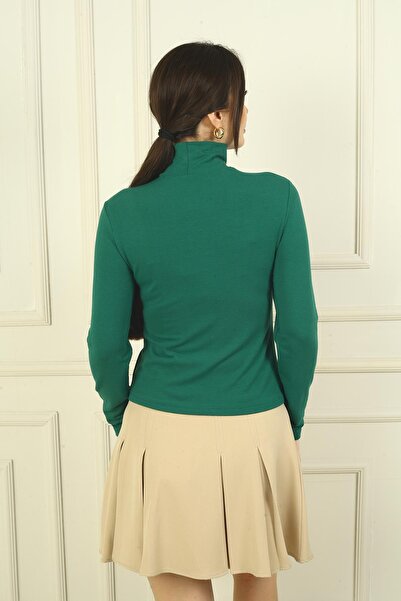 By Saygı Γυναικεία μπλούζα από λύκρα με λεπτομέρεια με κόμπους στο μπροστινό μέρος