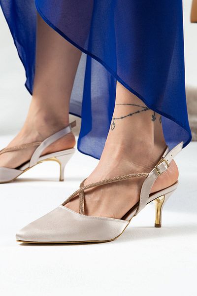 Deery Beige Heeled Women's Shoes