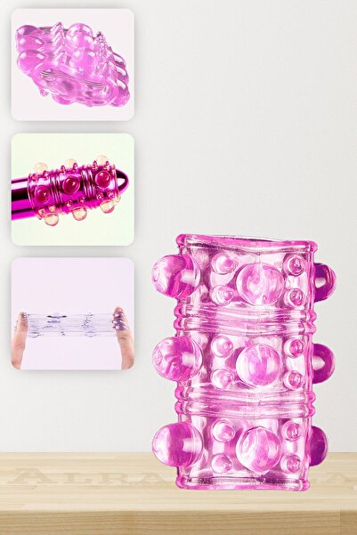 Platox Tırtıklı Yarım Penis Kılıfı Penis Halkası Model-2 Pembe Renk