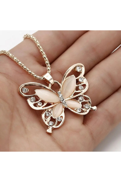 Redhead Gold Renk Büyük Kelebek Kolye