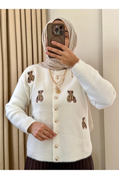 MERİÇ BOUTİQUE Teddy Bear Embroidered Cardigan