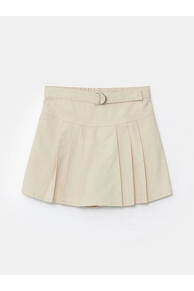 LC Waikiki Lcw Kids Beige Elastic Waist Girls' Shorts Skirt